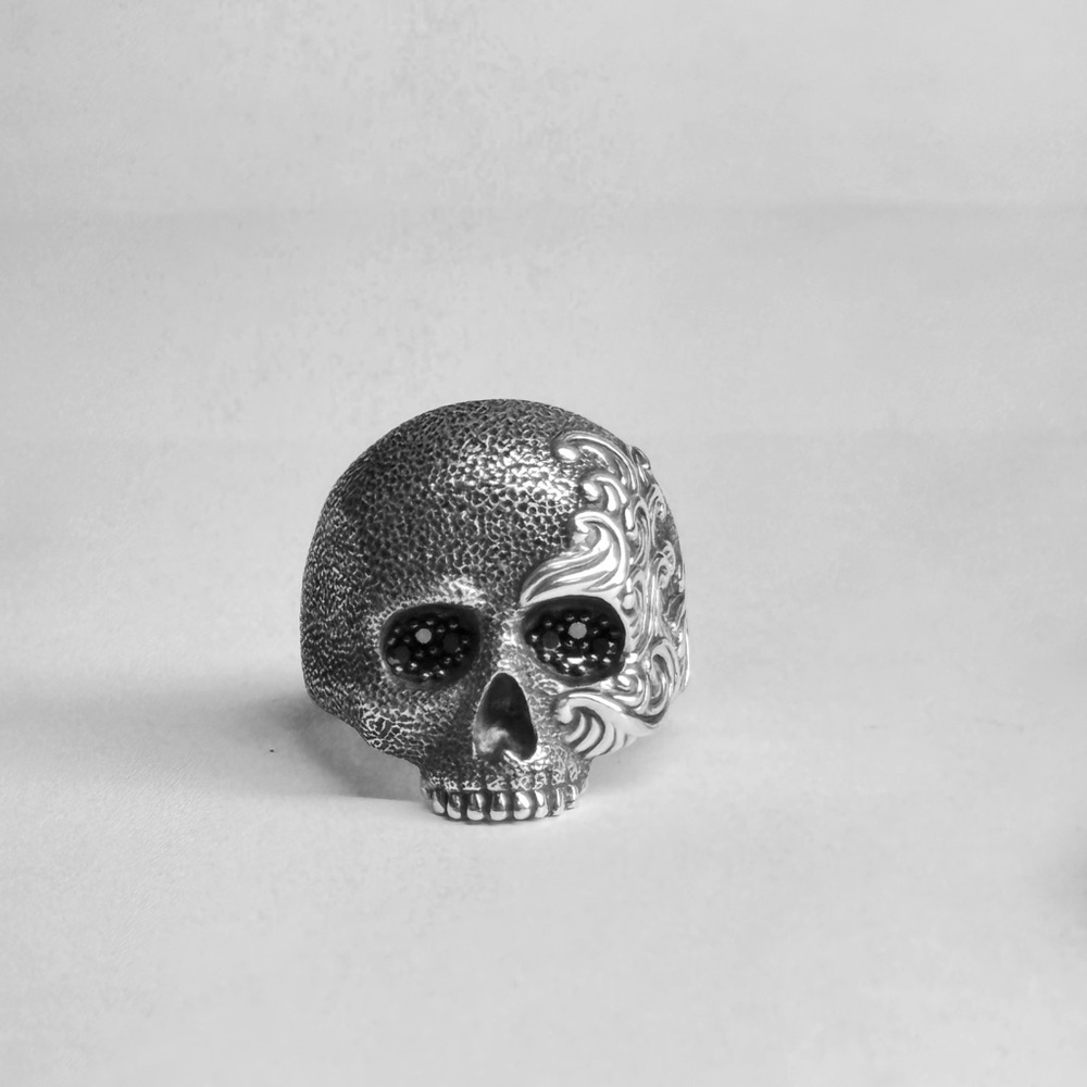 David Yurman Waves Skull Sterling Silver Ring |Size 12